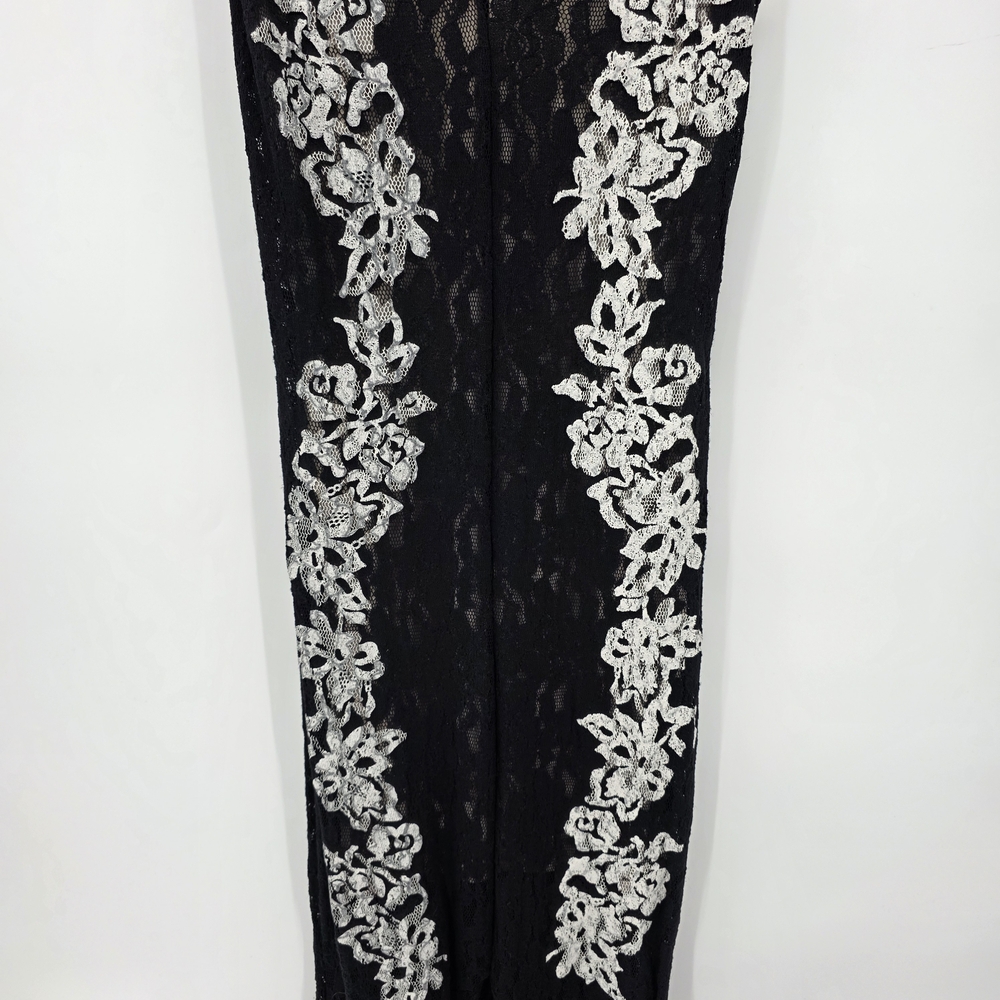 Venus Women's 8 Stretch Lace Maxi Dress Deep V-Neck Floor Length Evening Wear - Picture 4 of 16